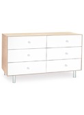 Merlin 6 Drawer Dresser White/Birch